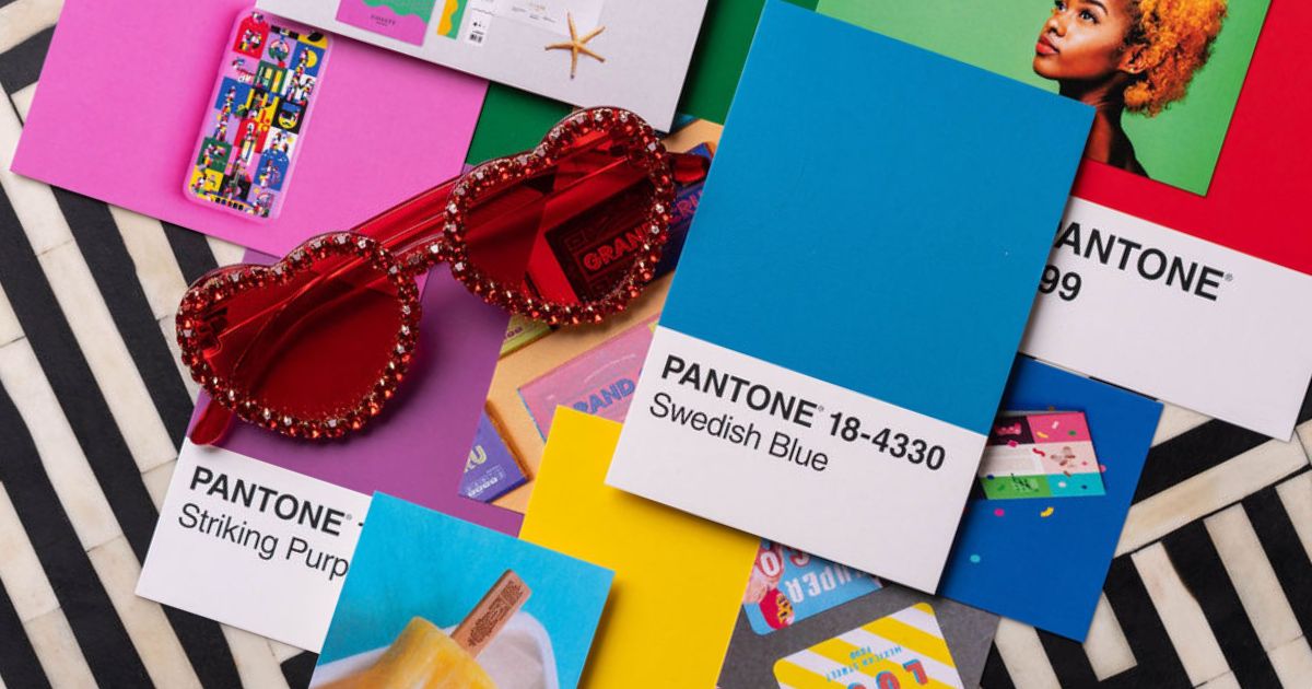 Pantone Swatches against a black and white background